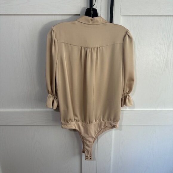 RAMY BROOK DINA BUTTON DOWN BODYSUIT SOFT GOLD NWT - Picture 2 of 2